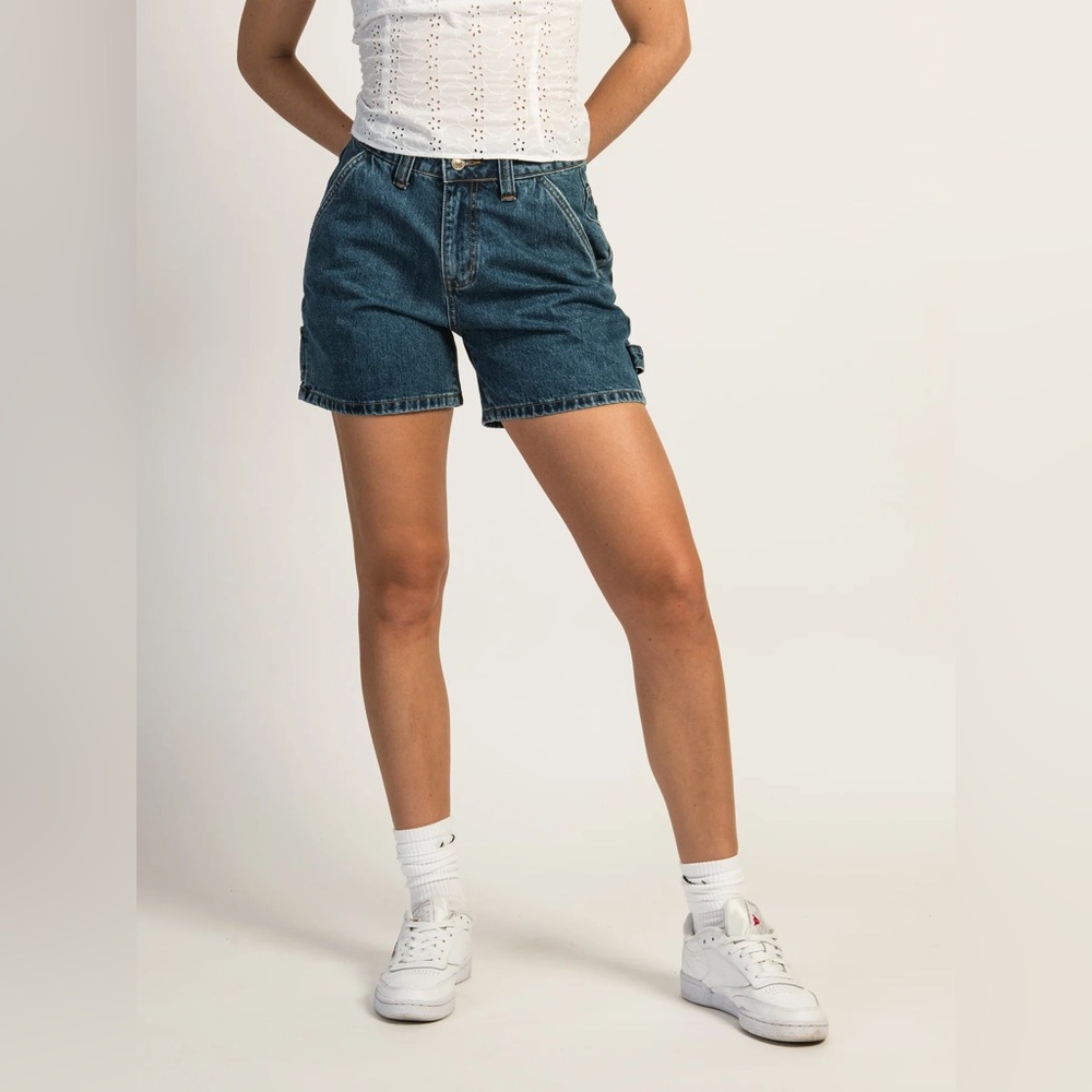 Princess Polly Lou Carpenter Denim Shorts